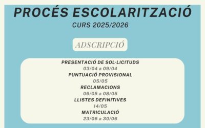 📢 Atenció, famílies! Comença el procés d’escolarització per al curs 2025/2026 📢